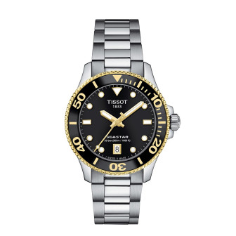 TISSOT SEASTAR 1000 36MM NOIR OR ACIER T1202102105100