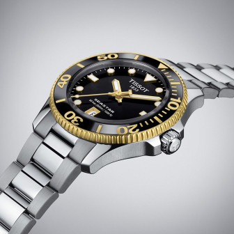 TISSOT SEASTAR 1000 36MM NOIR OR ACIER T1202102105100