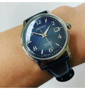 Montre Homme SEIKO Cocktail Presage Auto Bleu Cuir - SRPE43J1