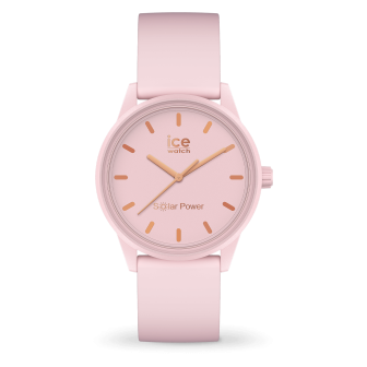 Montre Femme Ice Watch Solar Power - Boîtier résine Rose - Bracelet Silicone Rose - Réf. 018479