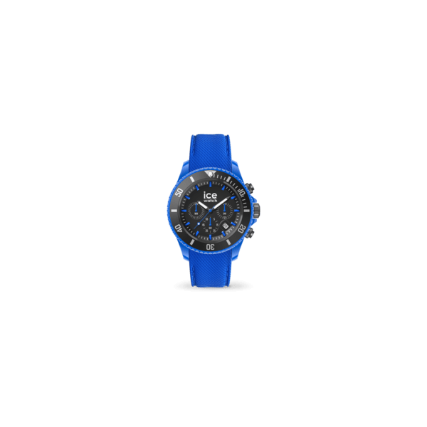 Montre Ice Watch Chrono Homme - Boitier Acier Bleu - Bracelet Silicone Bleu - Réf. 019840