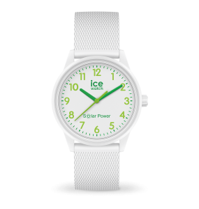 Montre Unisexe Ice Watch Solar Power - Boîtier résine Blanc - Bracelet Silicone Blanc - Réf. 018739