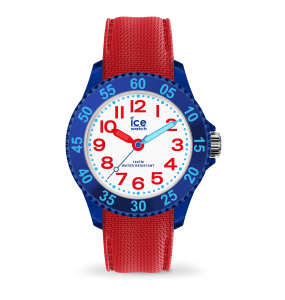 Montre Enfant Ice Watch Cartoon - Boîtier résine Bleu - Bracelet Silicone Rouge - Réf. 018933