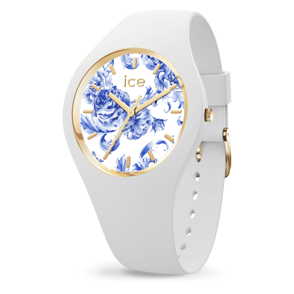 Montre Femme Ice Watch Blue - Boîtier Silicone Blanc - Bracelet Silicone Blanc - Réf. 019226