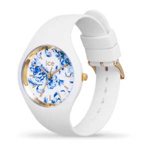 Montre Femme Ice Watch Blue - Boîtier Silicone Blanc - Bracelet Silicone Blanc - Réf. 019226