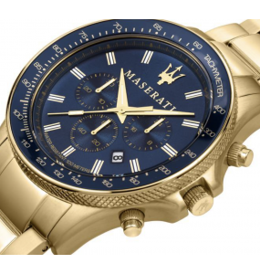 Montre Homme MASERATI Sfida Acier PVD Or Bleu - R8873640008