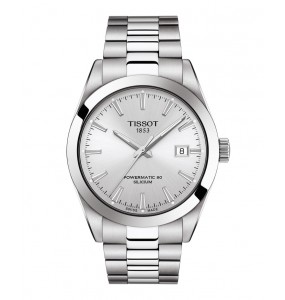 TISSOT GENTLEMAN POWERMATIC 80 SILICIUM BLANC ACIER T1274071103100