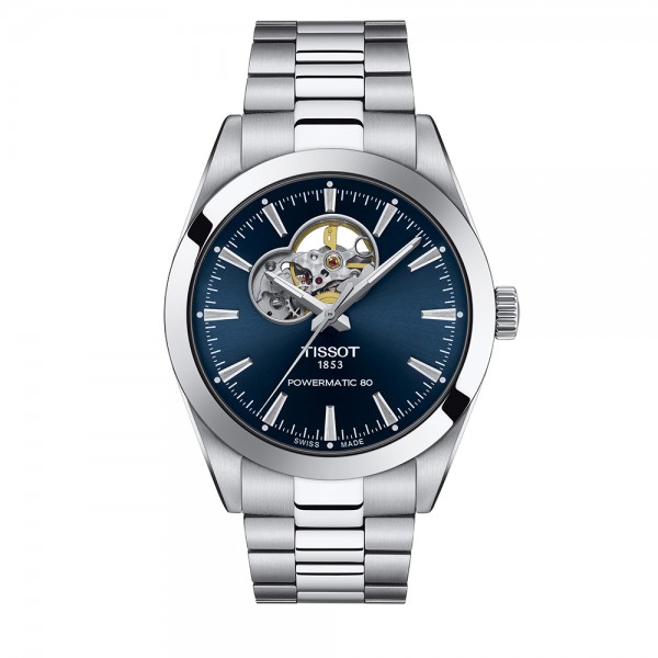 TISSOT GENTLEMAN POWERMATIC 80 OPEN HEART BLEU ACIER T1274071104101