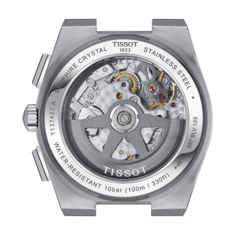 TISSOT PRX AUTOMATIC CHRONOGRAPH BLANC NOIR ACIER T1374271101100