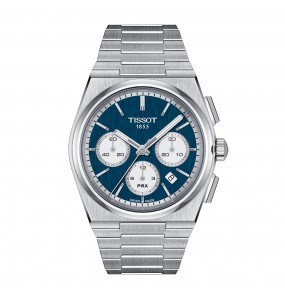 TISSOT PRX AUTOMATIC CHRONOGRAPH BLEU BLANC ACIER T1374271104100