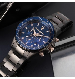 Montre Homme MASERATI Sfida Acier PVD Gris Bleu - R8873640001