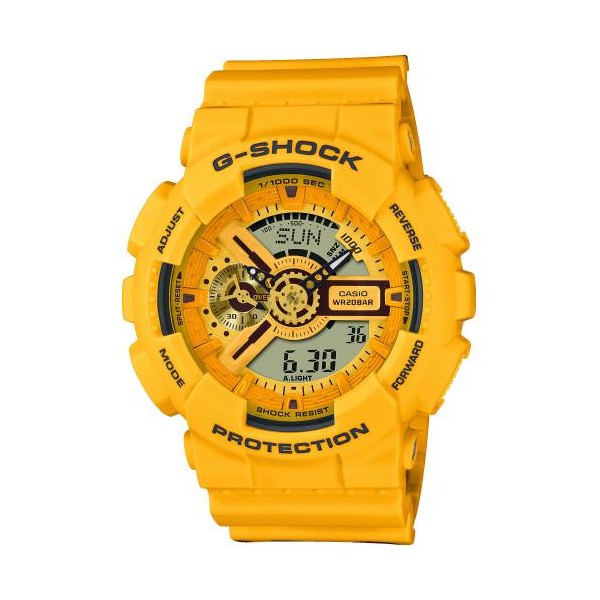 Montre Homme Casio G-Shock résine jaune cadran jaune GA-110SLC-9AER