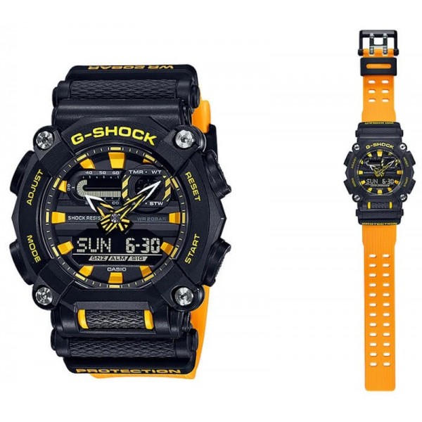 Montre Homme Casio G-Shock résine noir et jaune GA-900-1AER