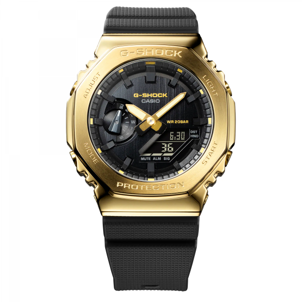 Montre Homme Casio G-Shock boîtier acier doré, cadran noir GM-2100G-1A9ER