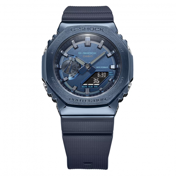 Montre Homme Casio G-Shock boîtier acier bleu, cadran bleu GM-2100N-2AER