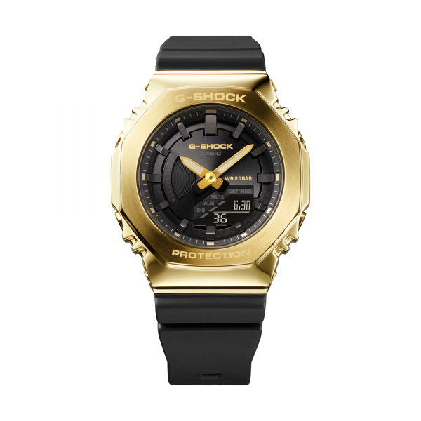 Montre Homme Casio G-Shock boîtier acier doré, cadran noir GM-S2100GB-1AER