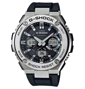 Montre Homme Casio G-Shock boîtier acier gris, cadran noir GST-W110-1AER