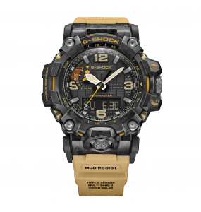 Montre Homme Casio G-Shock boîtier acier gris, cadran noir, bracelet carbone GWG-2000-1A5ER