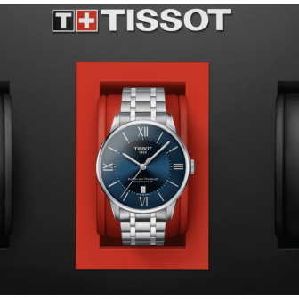 TISSOT CHEMIN DES TOURELLES POWERMATIC 80 ACIER BLEU T0994071104800