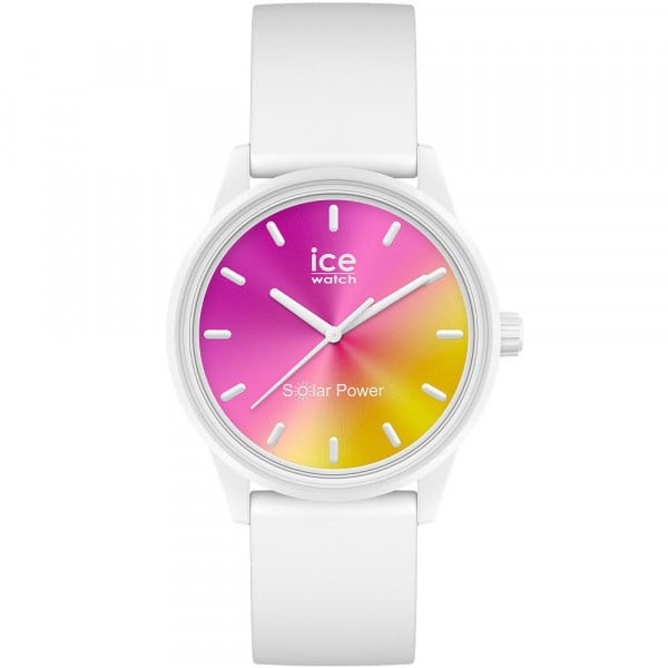 Montre Femme Ice Watch Ice Solar Power en Plastique Blanc Ref 18475