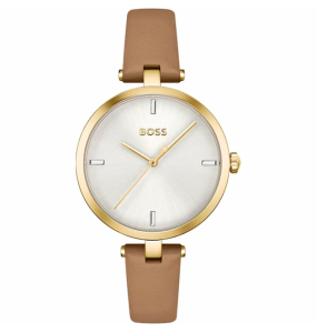 Montre Femme Boss Business en Cuir Marron Ref 1502652