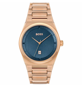 Montre Homme Boss Steer en Métal Doré Rose Ref 1513995