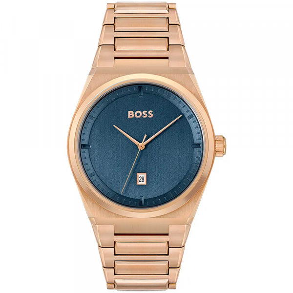 Montre Homme Boss Steer en Métal Doré Rose Ref 1513995