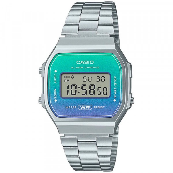 Montre Mixte Casio Vintage en Métal Argenté Ref A168WER-2AEF