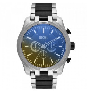Montre Homme Diesel Split en Acier Noir et Argenté Ref DZ4587