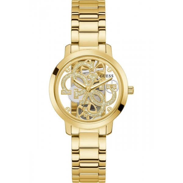 Montre Femme Guess Quattro Clear en Acier Doré Ref GW0300L2