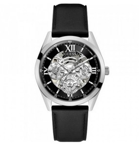 Montre Homme Guess Mens Dress en Cuir Noir Ref GW0389G1