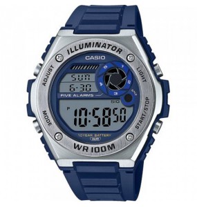 Montre Mixte Casio Collection en Résine Bleu Ref MWD-100H-2AVEF