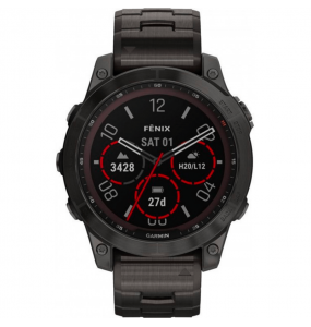 Montre Homme Connectée Garmin Fenix 7 en Métal Gunmétal Ref 010-02540-39