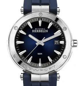 Montre Homme MICHEL HERBELIN Newport Bleu Noir Silicone - 12288/15CB