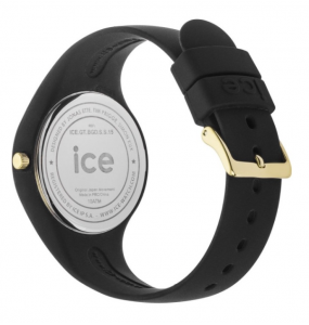 Montre Femme ICE WATCH Ice Glitter Silicone Noir Cadran Pailleté Or - 001349