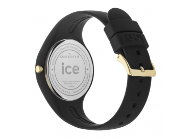 Montre Femme ICE WATCH Ice Glitter Silicone Noir Cadran Pailleté Or - 001349
