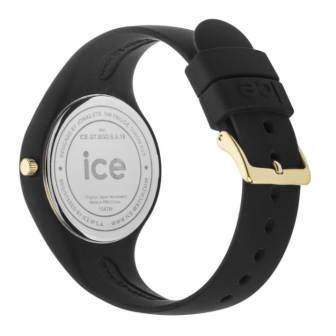 Montre Femme ICE WATCH Ice Glitter Silicone Noir Cadran Pailleté Or - 001349