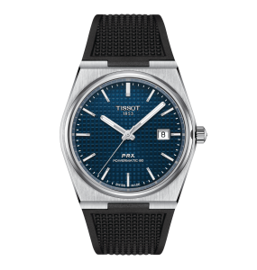 TISSOT PRX POWERMATIC 80 BLEU CAOUTCHOUC NOIR T1374071704100