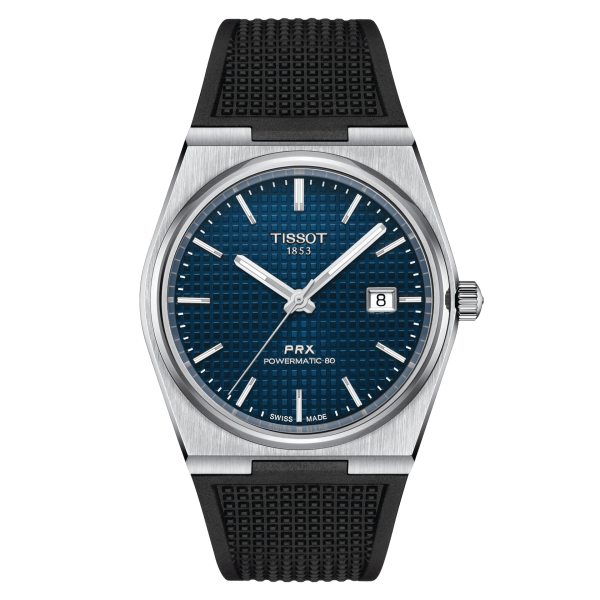 TISSOT PRX POWERMATIC 80 BLEU CAOUTCHOUC NOIR T1374071704100