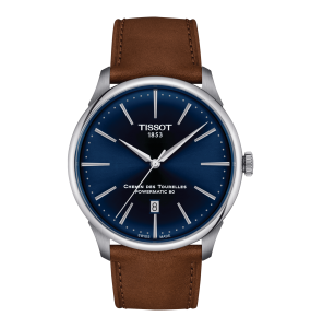 TISSOT CHEMIN DES TOURELLES POWERMATIC 80 42MM BLEU CUIR T1394071604100