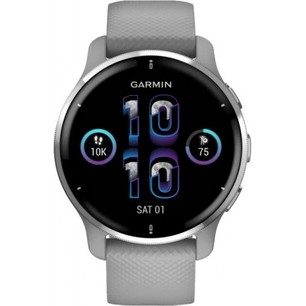 Montre Mixte GARMIN Smartwatch Connecté Venu 2 Plus Silicone Gris - 010-02496-10