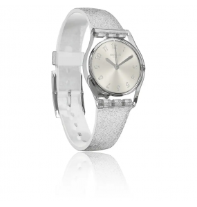 Montre Femme SWATCH Lady Glistar Gris Transparent Paillette - LK343E