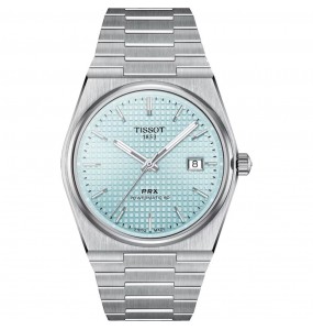 TISSOT PRX BLEU TURQUOISE ACIER GRIS T1372071135100