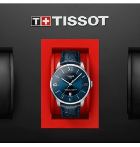 TISSOT CHEMIN DES TOURELLES POWERMATIC 80 CUIR BLEU T0994071604800