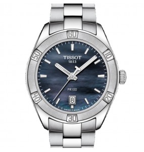 TISSOT PR 100 SPORT CHIC NACRE NOIR ACIER T1019101112100