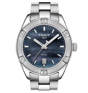 TISSOT PR 100 SPORT CHIC NACRE NOIR ACIER T1019101112100