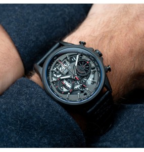 AVI-8 HAWKER HARRIER II MATADOR CHRONOGRAPH NOIR CUIR AV-4065-05