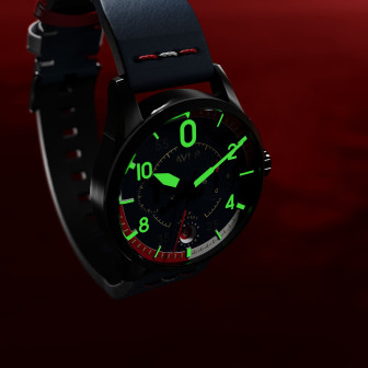 AVI-8 SPITFIRE P8331 LAGUNA CHRONOGRAPH LIMITED EDITION BLEU ROUGE CUIR AV-4105-01