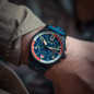 Montre Homme AVI-8 Spitfire P8331 Laguna Chronograph Limited Edition Bleu Rouge Cuir - AV-4105-01 Montre Homme AVI-8 Spitfire P8331 Laguna Chronograph Limited Edition Bleu Rouge Cuir - AV-4105-01