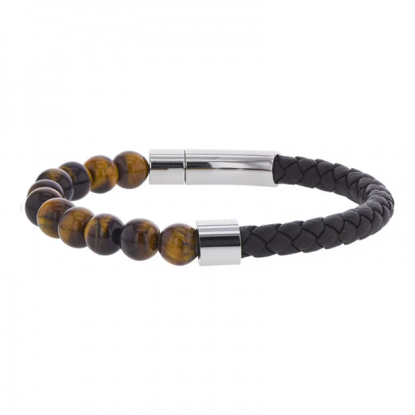 Bracelet Homme Harvey stone acier et oeil de chat - 1024493 Bracelet Homme Harvey stone acier et oeil de chat - 1024493